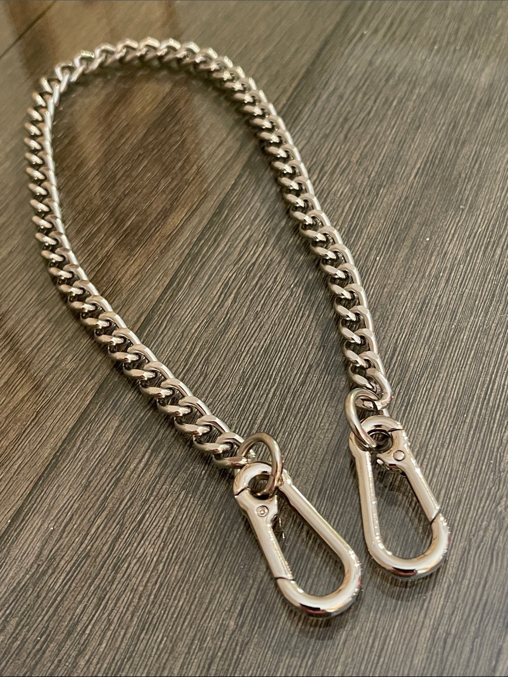Silver-tone Curb Chain Replacement Strap - Chain Bag Charm 18” approx